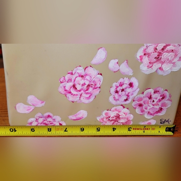 Vintage Patent Purse With Hand Painted Cherry Blossoms Signed "SM" - Picture 12 of 16